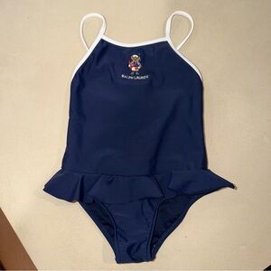 Ralph Lauren Blue Swimsuit with White Trim